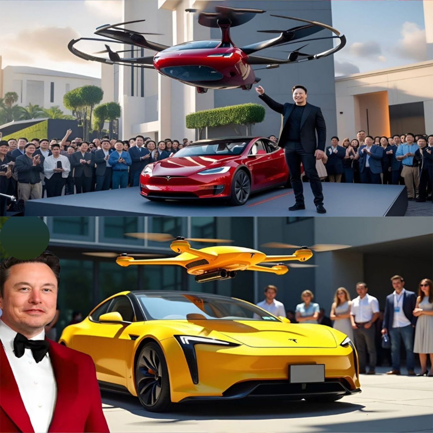 Elon Musk’s First Prototype of the Flying Tesla Car SHOCKED the World!.The future of transportation just took a giant leap! Elon Musk has unveiled the