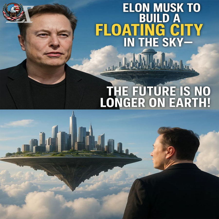 ALL OF HUMANITY IS STUNNED: Elon Musk officially revealed his plan to build a giant flying city in the sky – Using solar energy and Tesla technology to feed thousands of people, opening a new era: living without touching the ground!