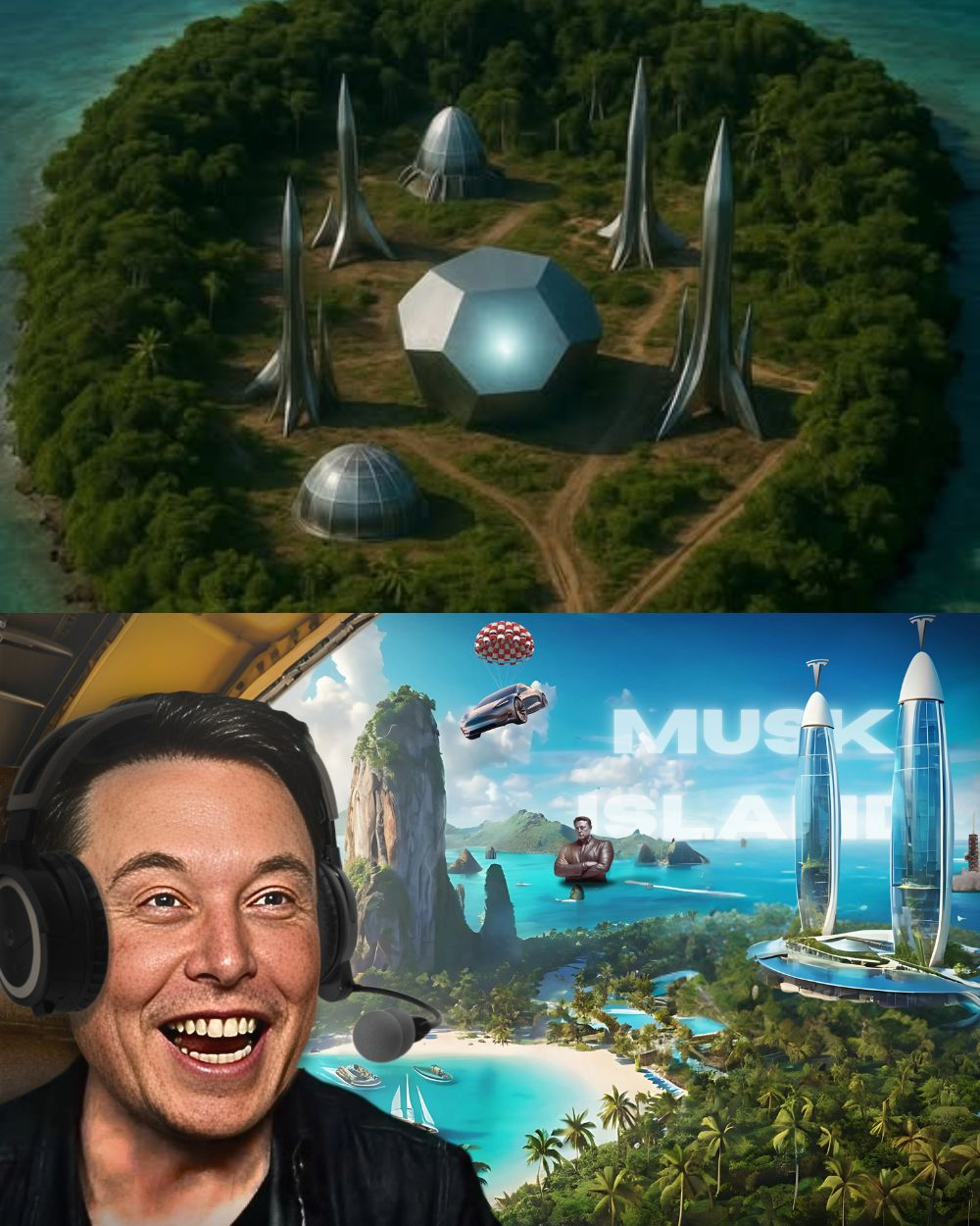 SECRET REVEALED: Elon Musk secretly bought a private island as a hideout for his “alien family” – satellite images reveal strange structures that sprung up overnight, but one shape on the island has the whole world in panic…