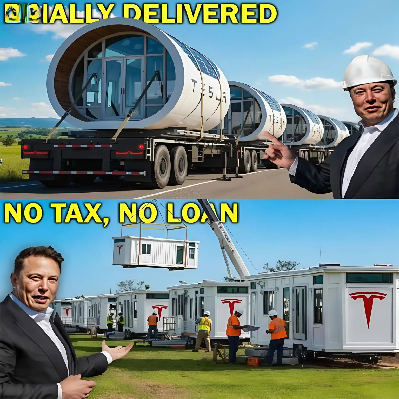 BREAKING: ELON MUSK ANNOUNCES 100 TESLA TINY HOUSES READY TO SHIP — FREE BILLS, ZERO TAXES, AND SURPRISING INTERIORS!